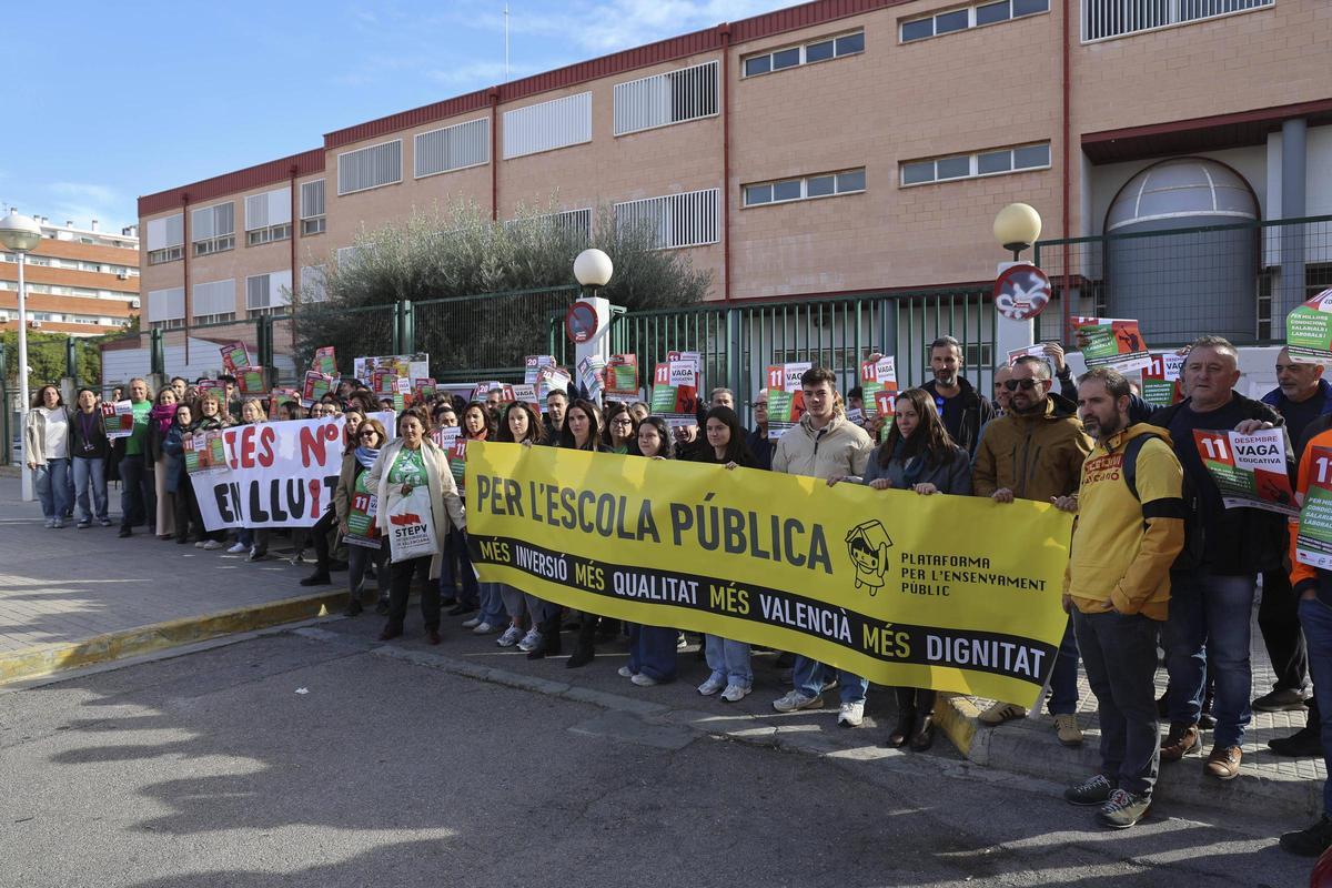 Imagen de una reciente protesta educativa en Sagunt.