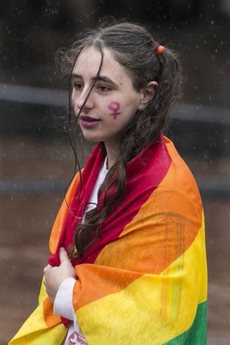 Manifestación estudiantil por el 8M en Oviedo