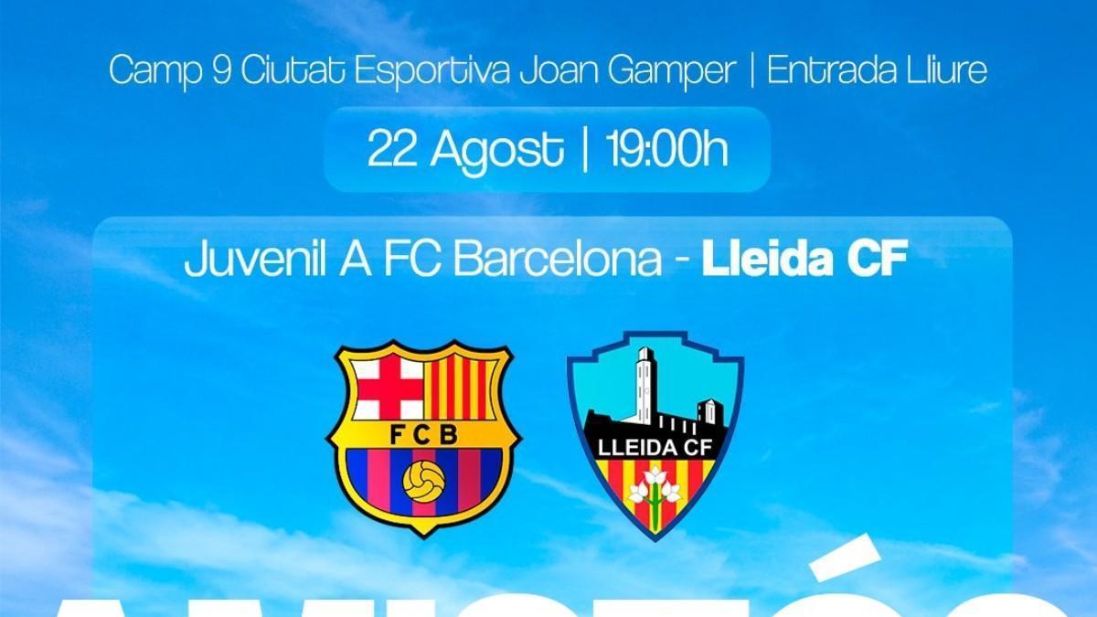 Amistoso del Lleida CF ante el juvenil del Barça