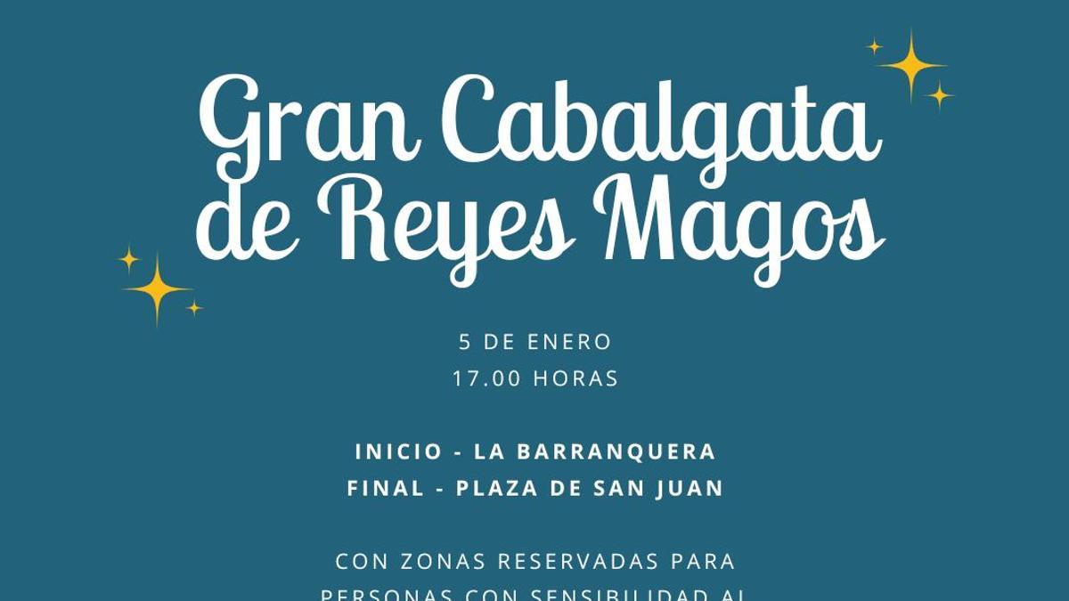 La Cabalgata de Reyes recupera todo su esplendor saliendo desde La Barranquera y llegando hasta la plaza de San Juan