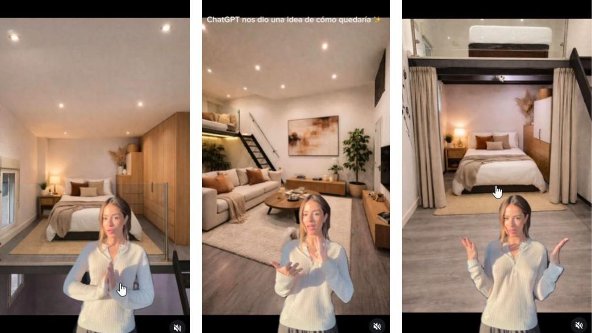 Imágenes de la decoración del bajo generada por ChatGPT que Melyssa Pinto ha compartido en su perfil de Instagram