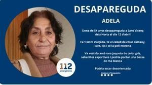 Llamamiento de los Mossos dEsquadra para localizar a Adela