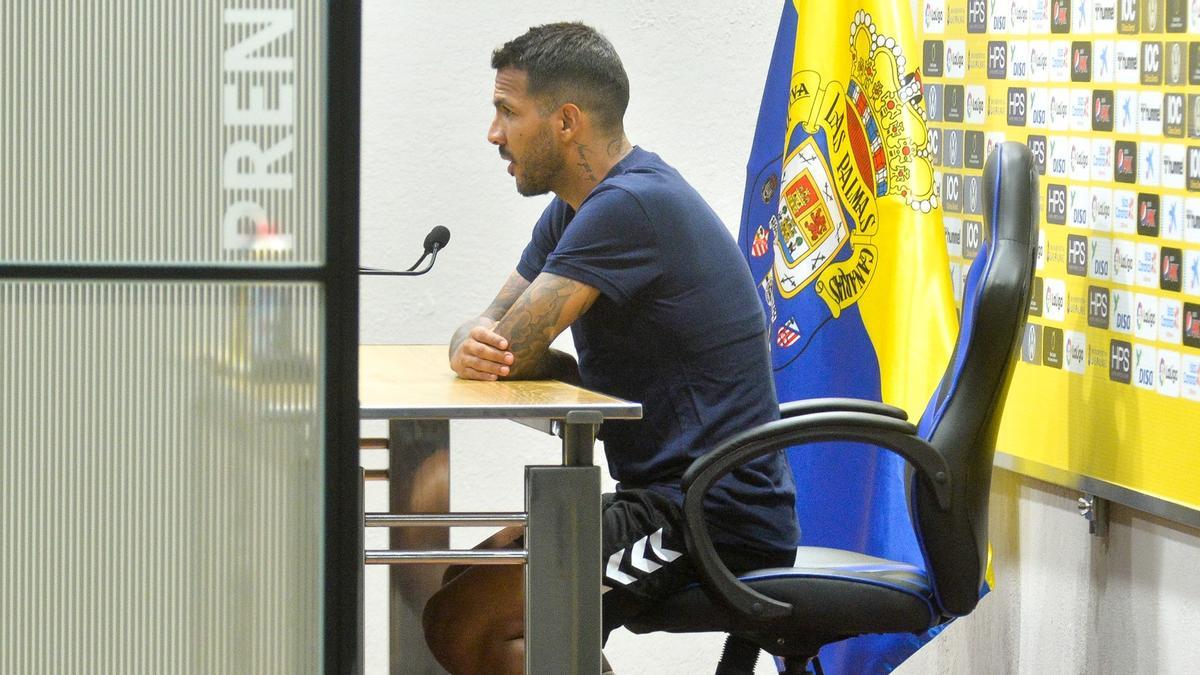 Viera, en la comparecencia ante los medios, de cara al pulso ante el Tenerife del sábado 26 de noviembre.