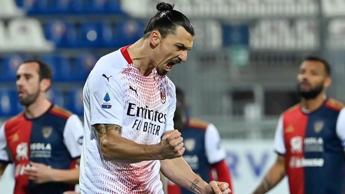 Ibrahimovic adelantó al Milan de penalti ante el Cagliari