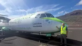 José Juan Arencibia une las Islas Canarias en 10 vuelos con Binter como homenaje de la RFIFLP a la aerolínea por el Centenario