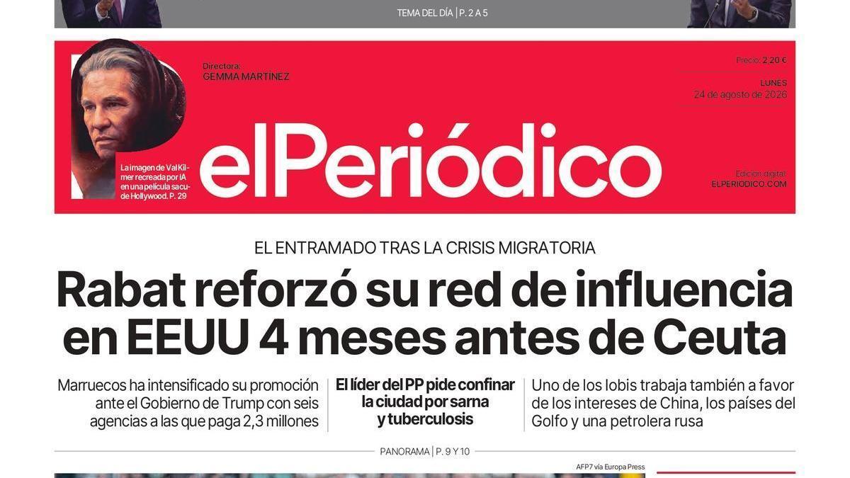 La portada de EL PERIÓDICO del 24 de agosto de 2026