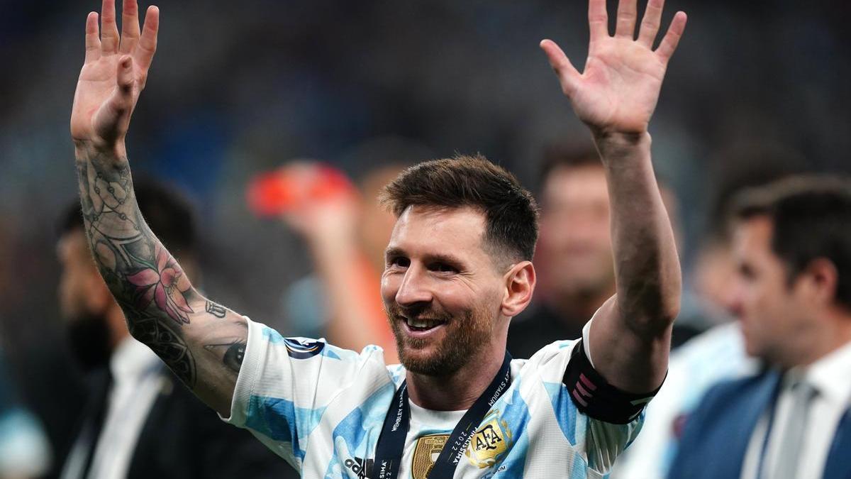 Messi disfrutó y mucho en su nueva visita a Wembley.