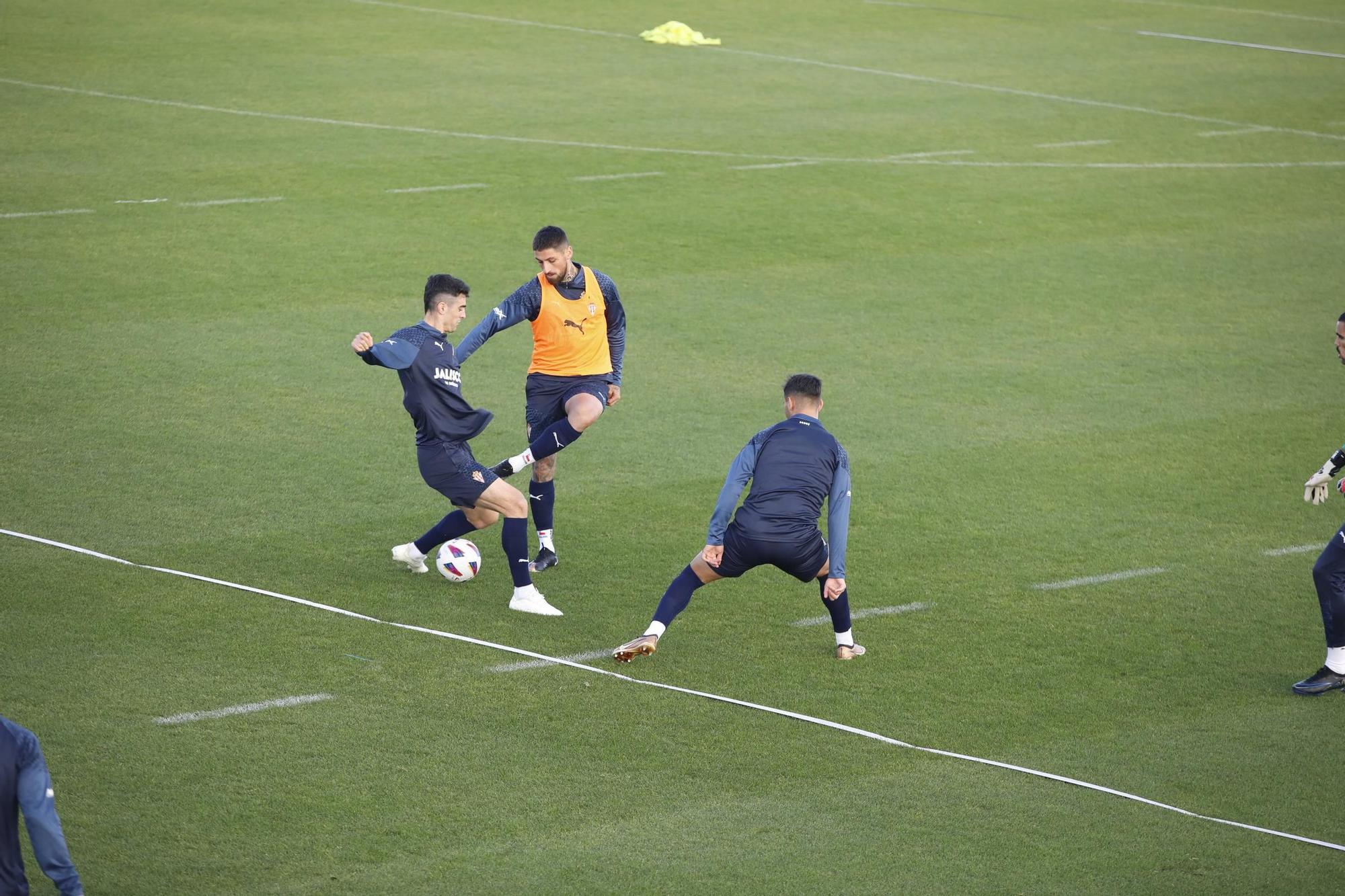 El Sporting vuelve a entrenar después de la victoria en Villareal (en imágenes)