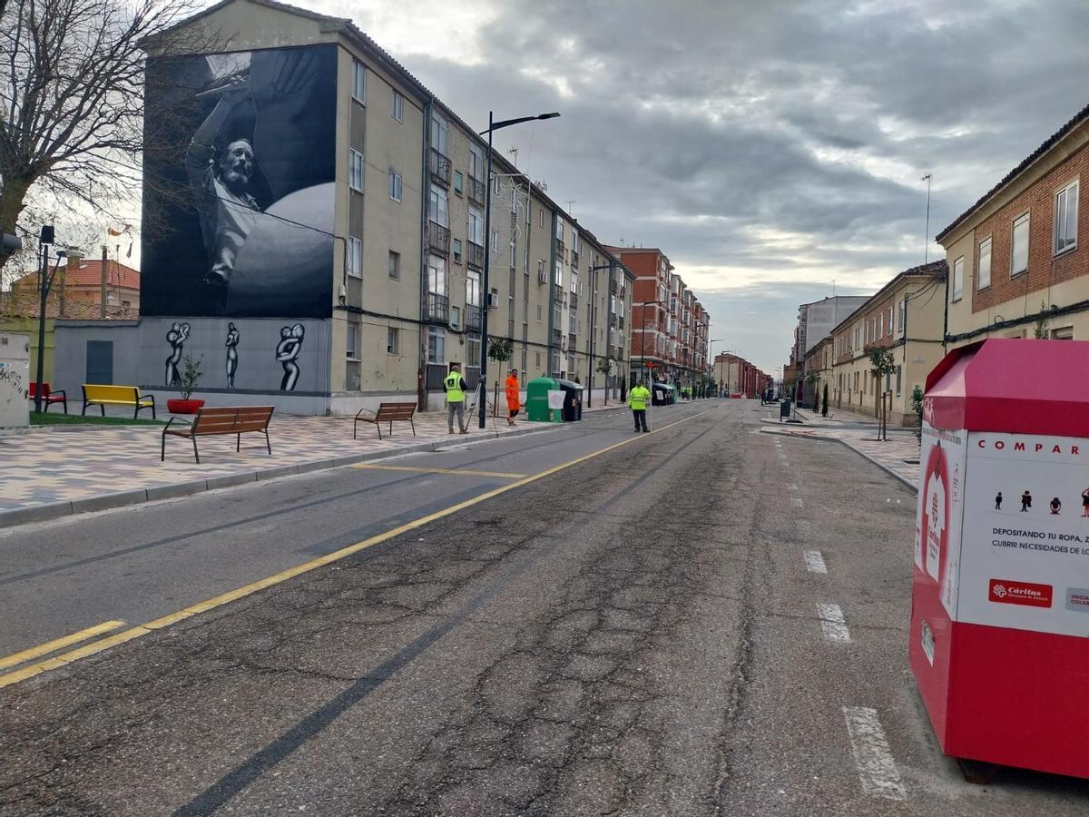 Situación en la avenida de Galicia este martes.