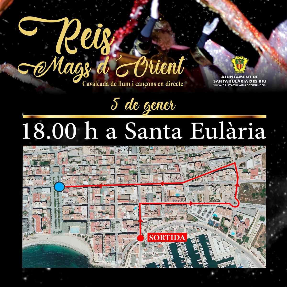 Recorrido de la cabalgata en Santa Eulària.