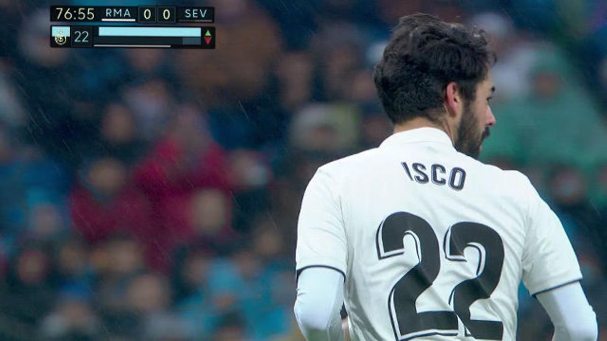 La reacción del Bernabéu cuando Isco saltó al campo