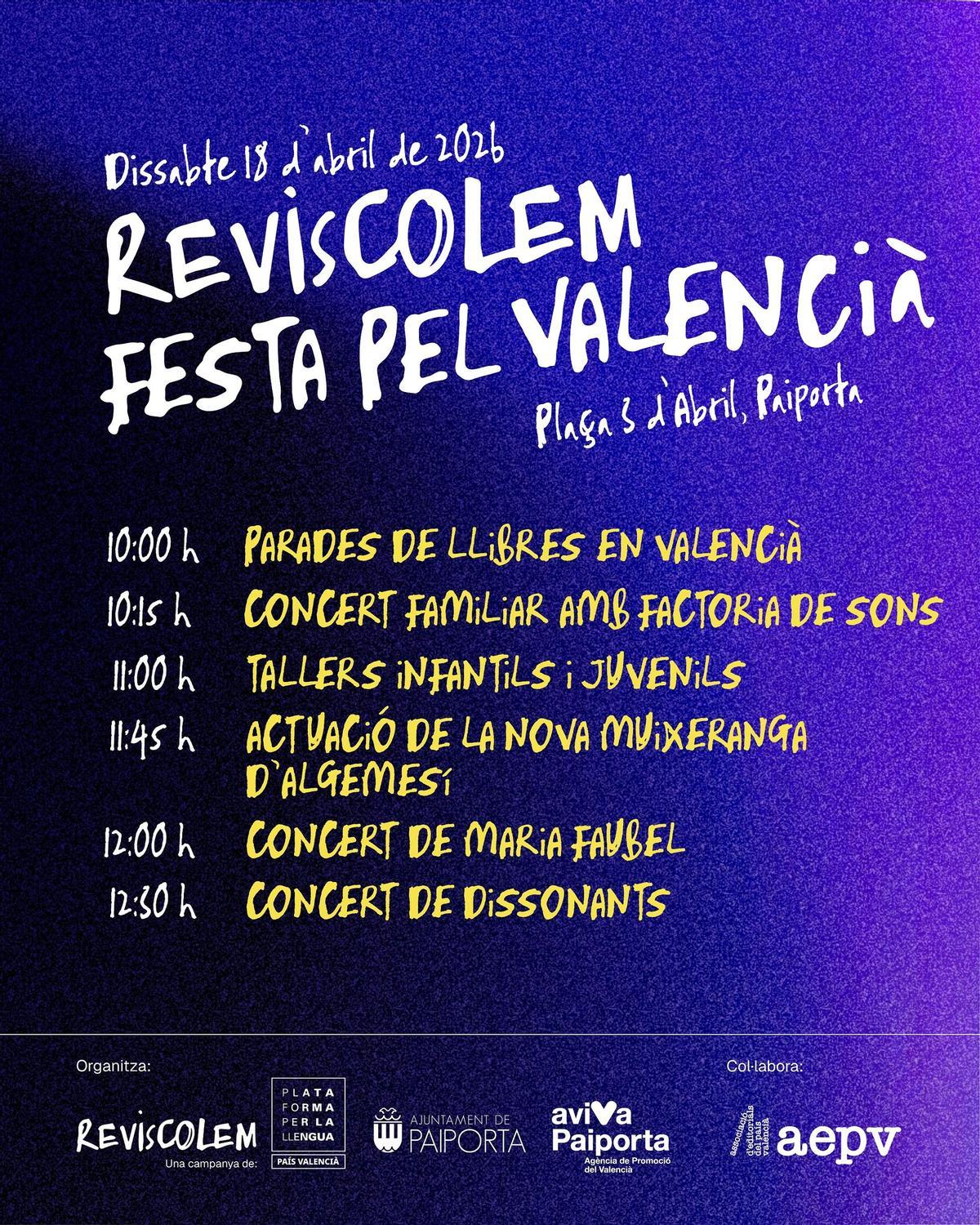 Cartel de Reviscolem Festa Pel Valencià.