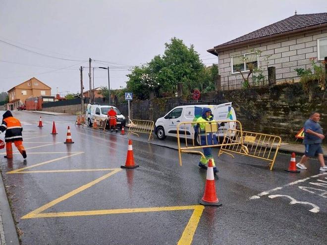 Las consecuencias de la tormenta en Cangas y Bueu.
