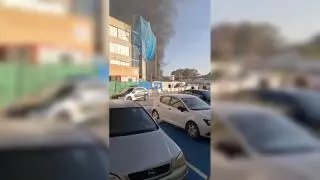 Incendio en la zona de obras del Hospital de la Vila