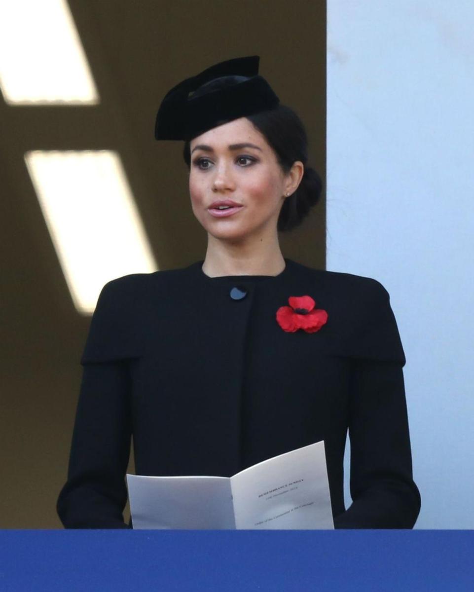 Meghan Markle durante el desfile por el centenario del final de la Primera Guerra Mundial