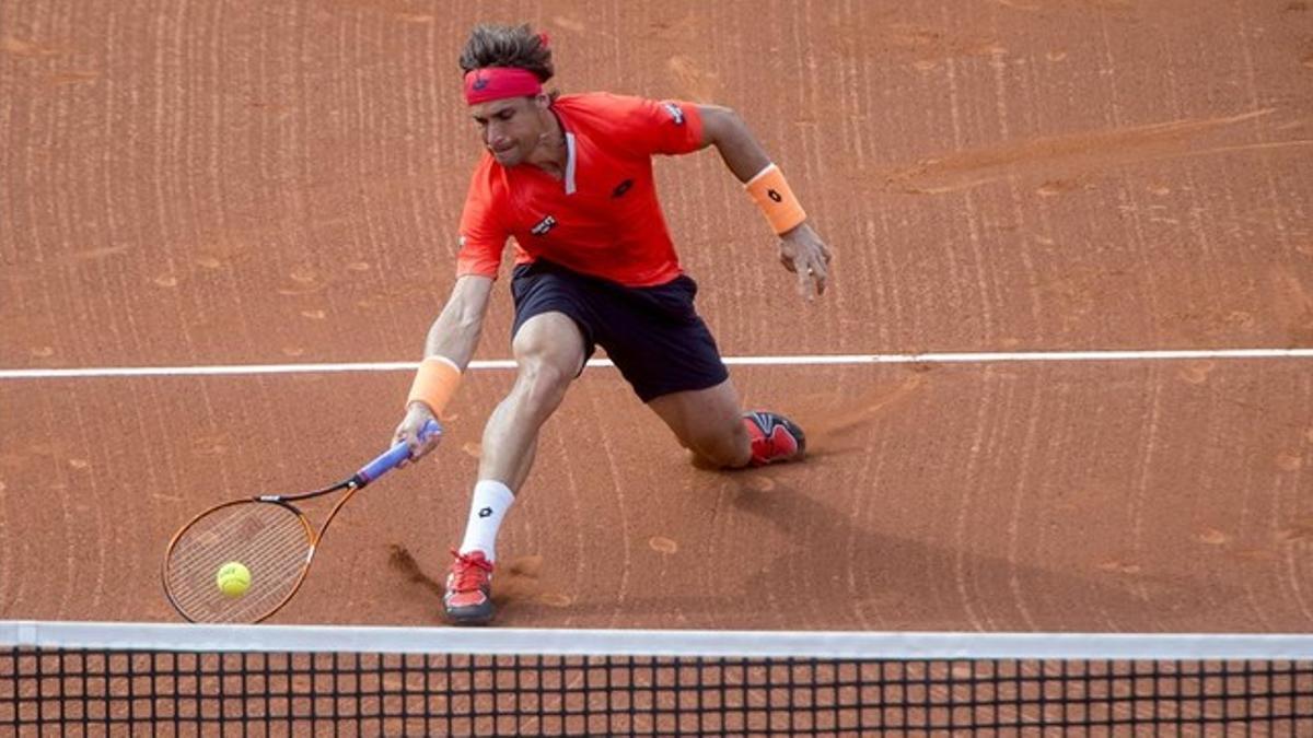 David Ferrer, en acción