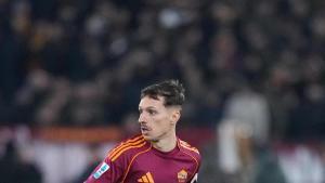 Bryan Zaragoza en su estreno con la Roma