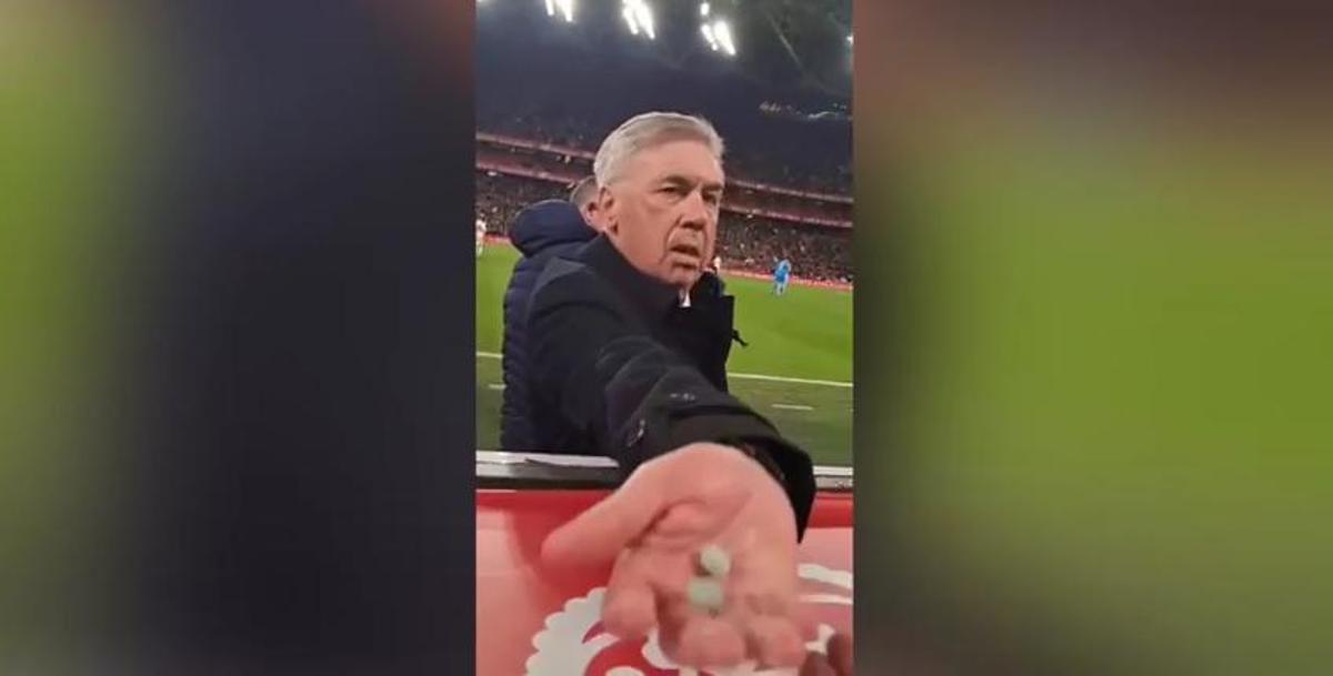 “Un chicle Carlo por favor”. No te pierdas la reacción de Ancelotti tras la petición más surrealista de un aficionado