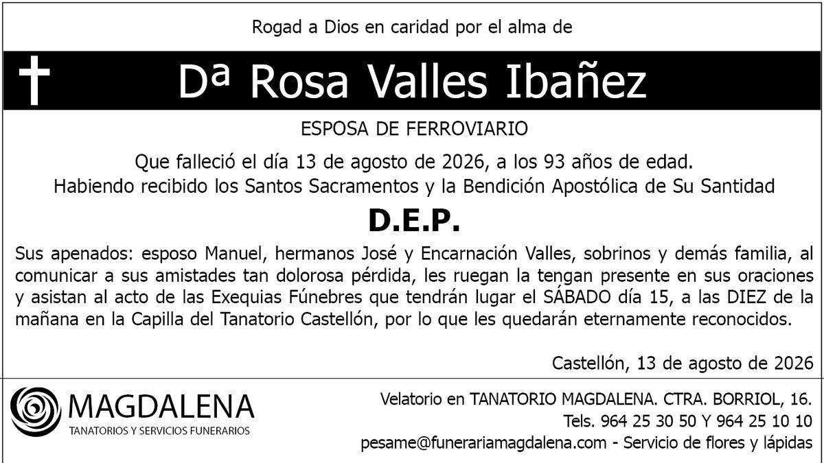 Dª Rosa Valles Ibañez