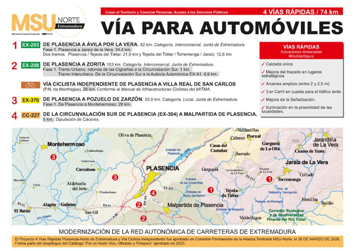 Mapa propuesto por MSU Norte Extremadura.