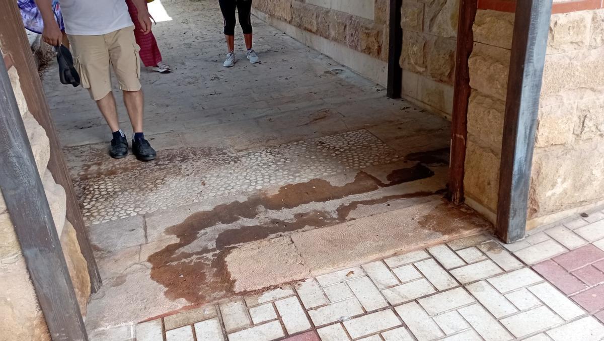 Las huellas de tantos orines se dejan notar en este rincón de Virgen de Belén.