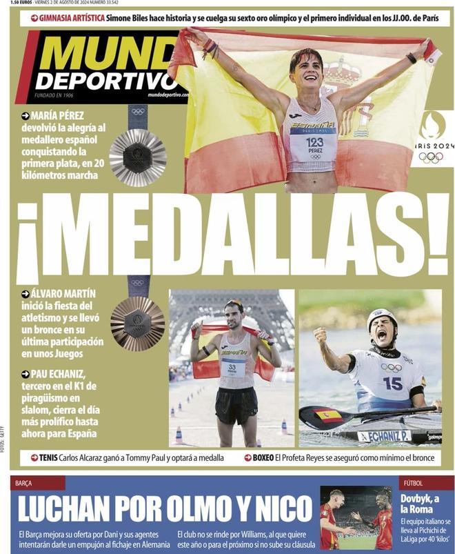 Las portadas de los periódicos deportivos de hoy, viernes 2 de agosto