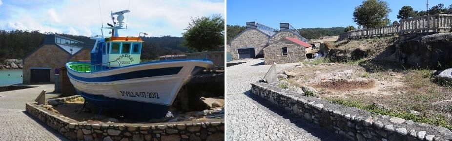 El antes y el después del paso del &quot;Platuxa&quot; por el Museo de la Pesca y la Salazón de Punta Moreiras.
