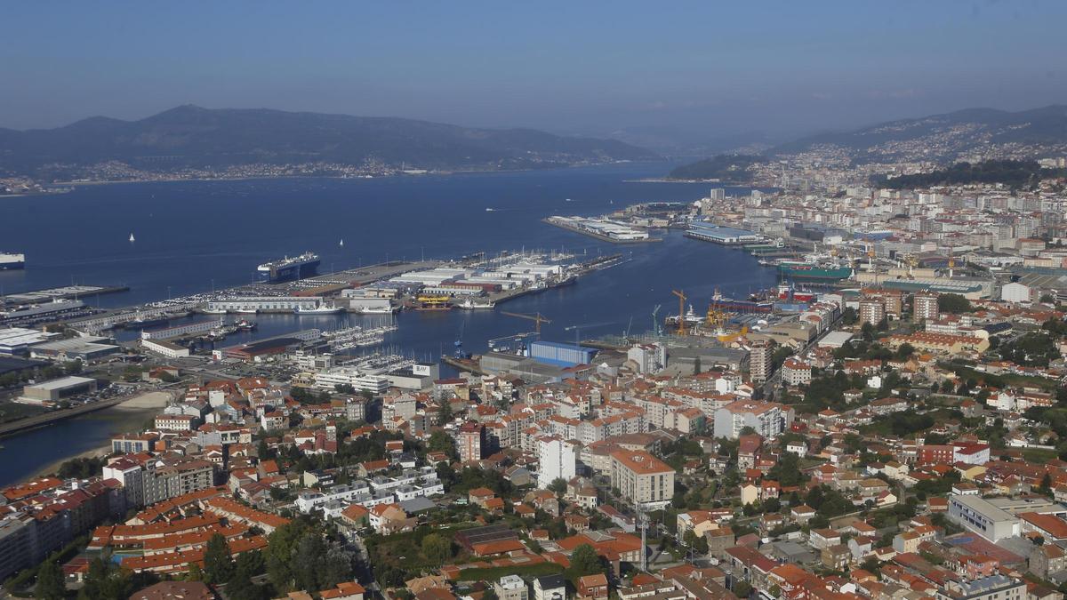 Vista aérea de Vigo.