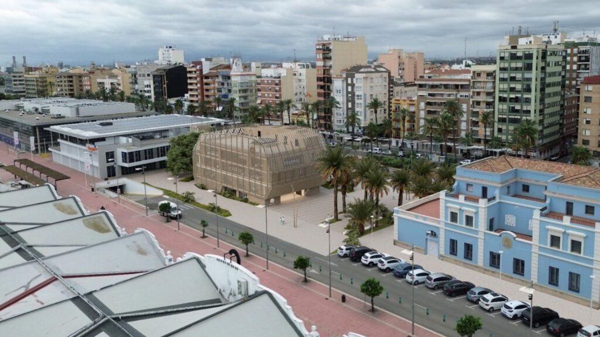 Vista aerea futura de la nueva sede de PortCastelló.