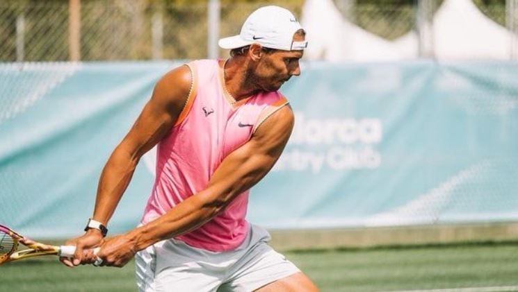 Rafa Nadal entrena en el Mallorca Country Club