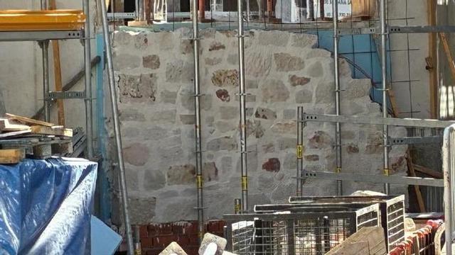 Aspecto final de una muestra realizada en la obra de referencia, con una mampostería común y ordinaria, así como desagradable, según el técnico, para la singularidad de un edificio emblemático para Zamora.