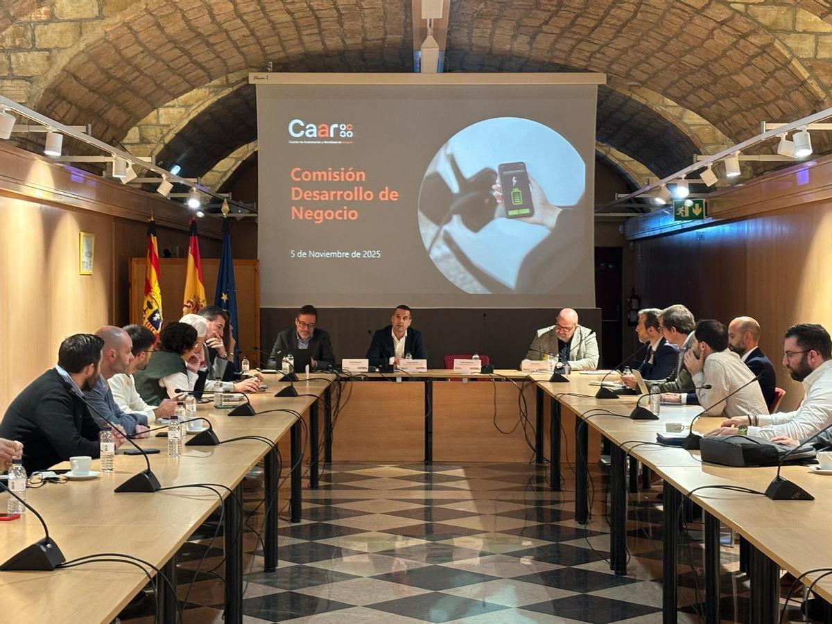 Una reciente reunión de la comisión de desarrollo de negocio del clúster aragonés del automóvil (Caar).