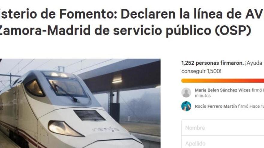 Más de 1.200 personas piden que el tren a Madrid sea de servicio público