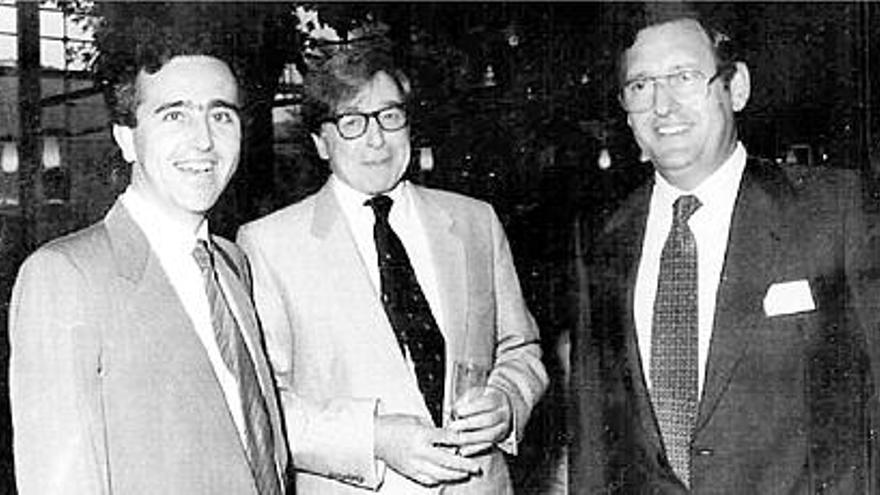 Antonio Pellicer, Richard Edwards y Fernando Bonilla-Musoles, en Maguncia hace 30 años.