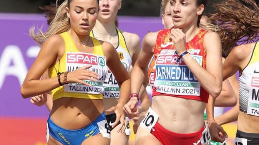 Mireya Arnedillo, durante la semifinal del Europeo sub-20.