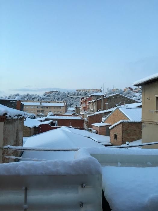 Històrica nevada a Gironella