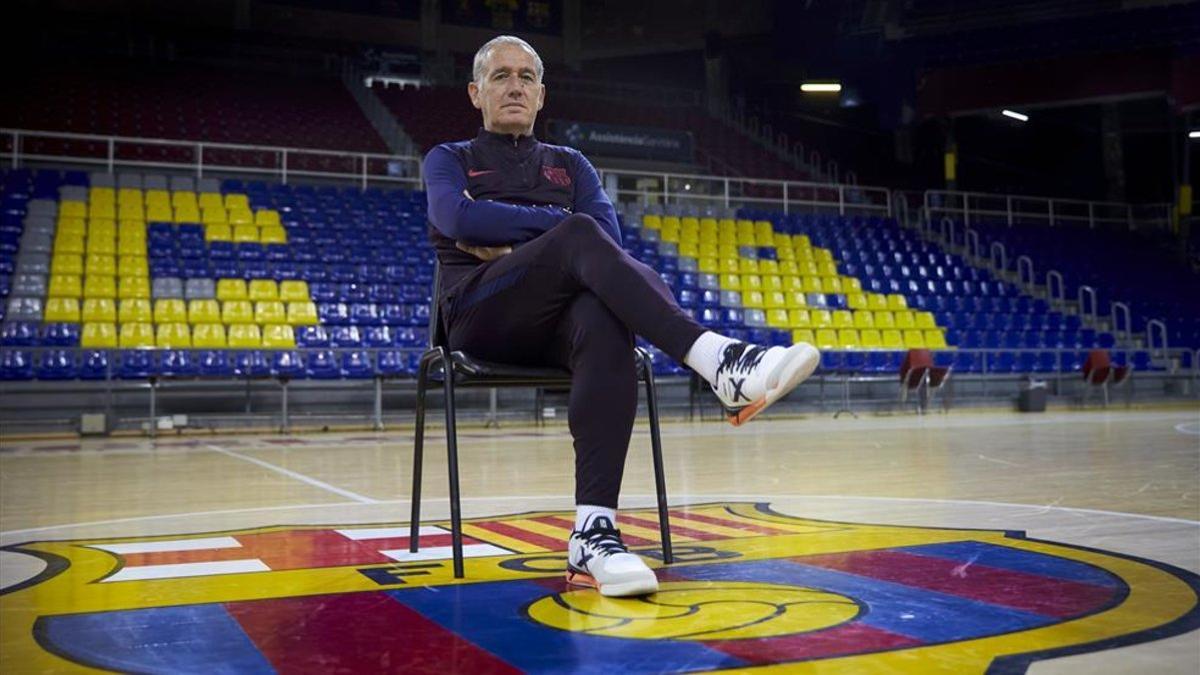 Andreu Plaza, tras el entrenamiento del lunes en el Palau