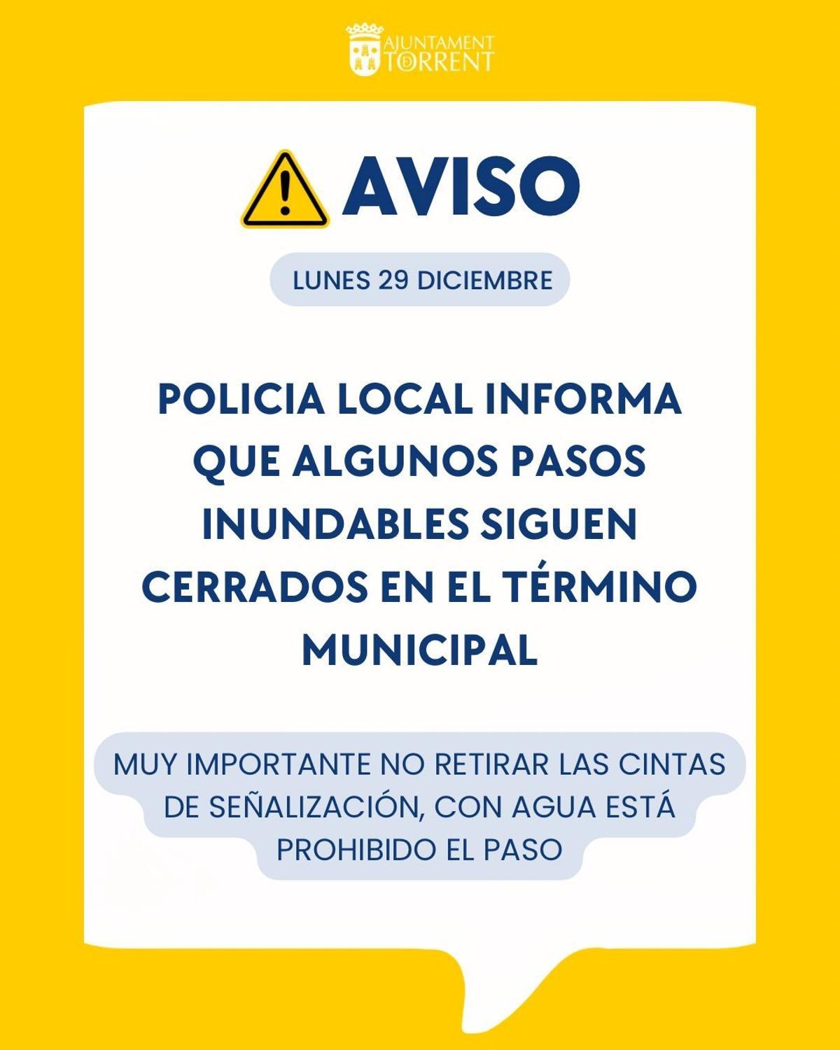 Aviso del Ayuntamiento de Torrent.