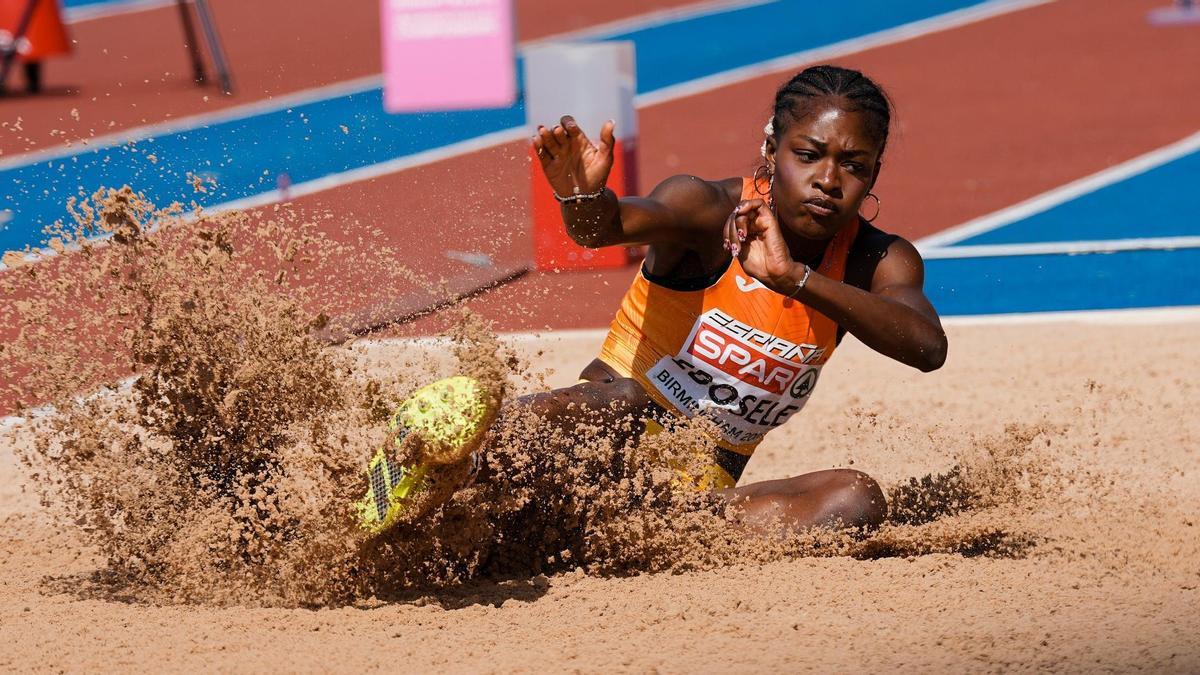Tessy Ebosele, durante su participación en los Europeos de Birmingham.