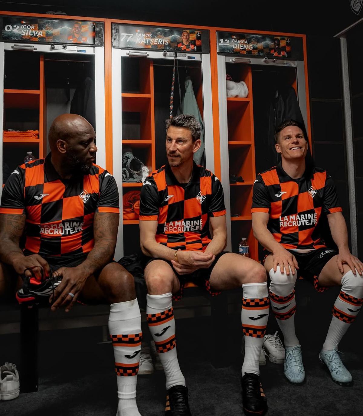 Kévin Gameiro en el vestuario del Lorient