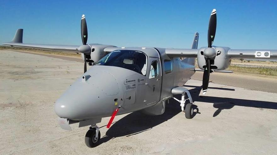 Aeronave &quot;Targus&quot;, en el polo tecnológico de Rozas.  // FdV