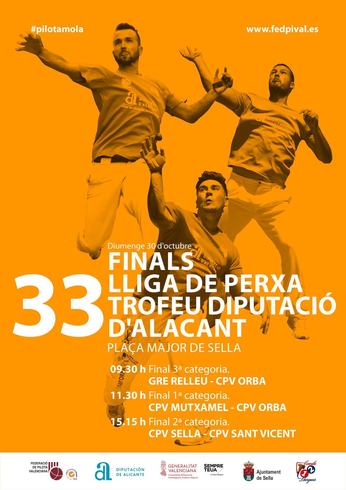 33 finals lliga de perxa trofeu diputacio alacant
