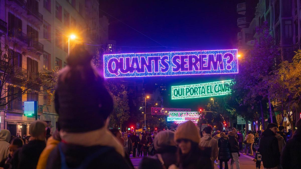 Las imágenes del encendido de las luces de Navidad en Barcelona