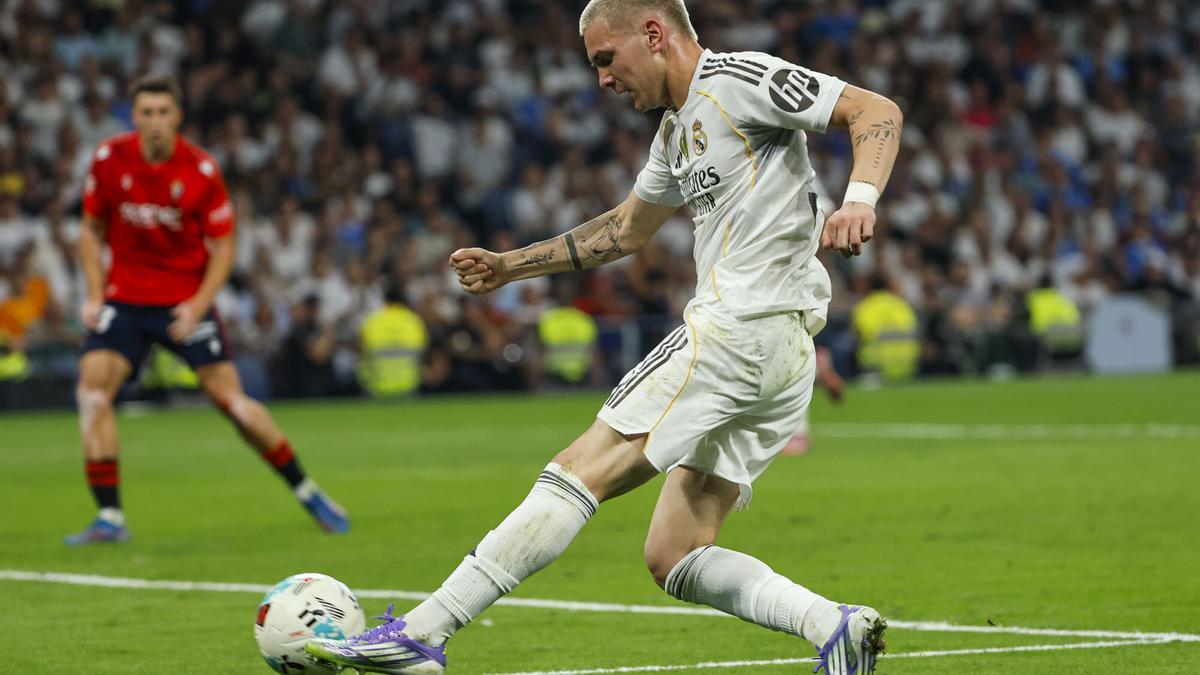 Franco Mastantuono, en su debut con el Madrid