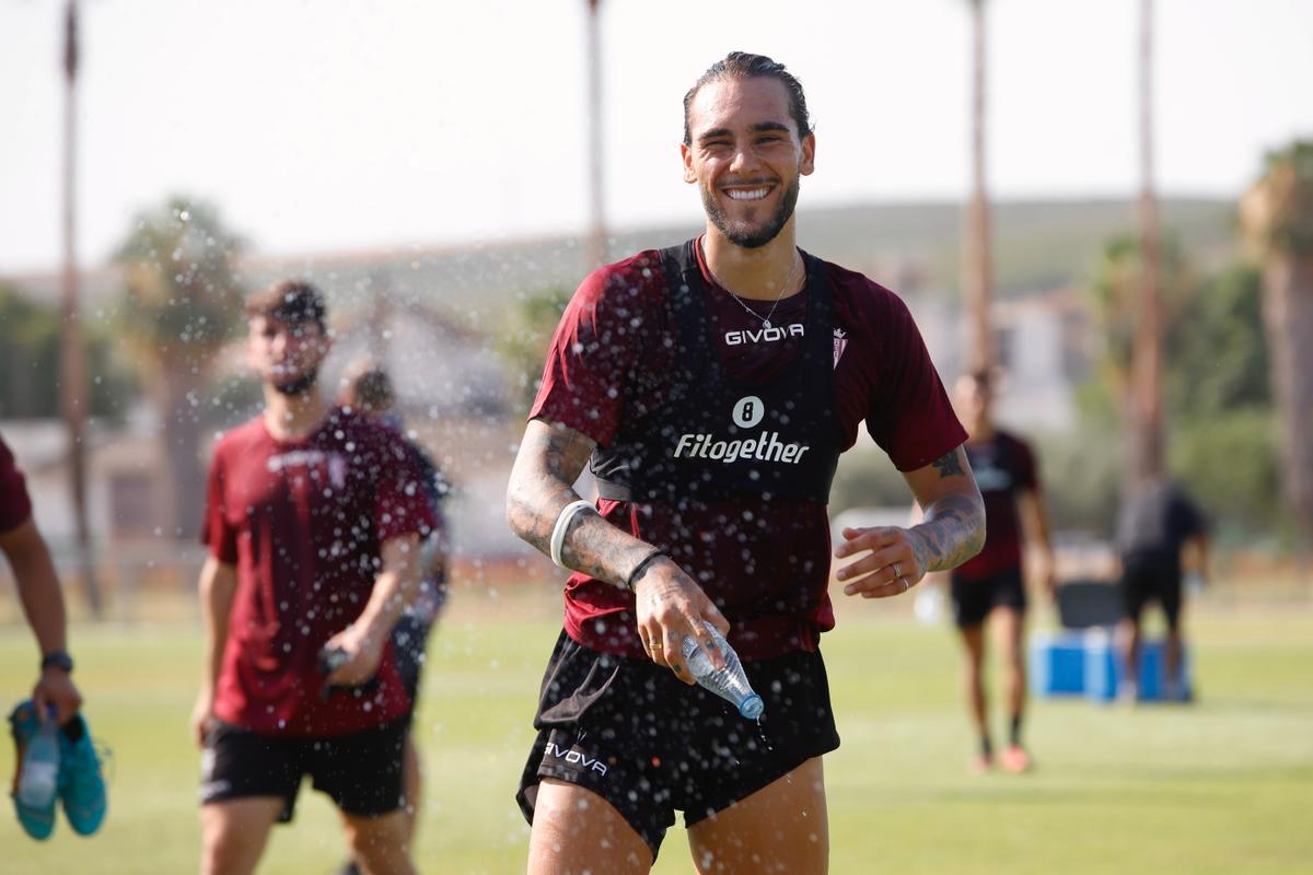 Dragisa Gudelj, en el primer entrenamiento con el Córdoba CF, esta temporada.