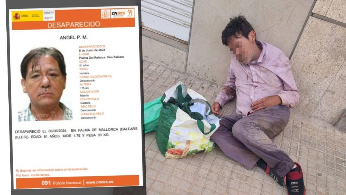Miguel Ángel Picón, localizado durmiendo en las calles de Palma de Mallorca.