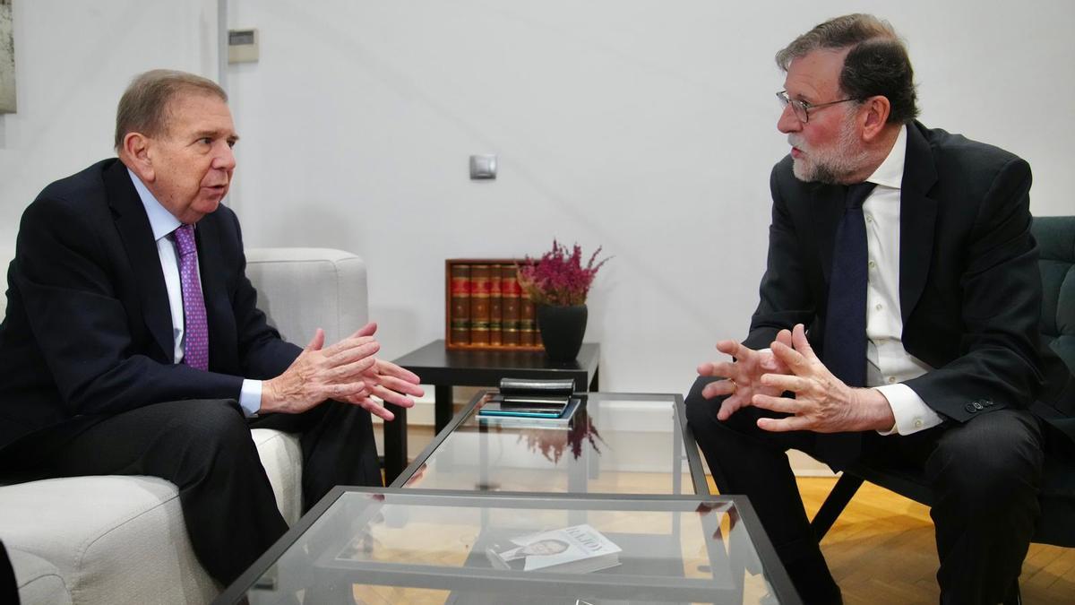 Mariano Rajoy, este viernes, con Edmundo González.