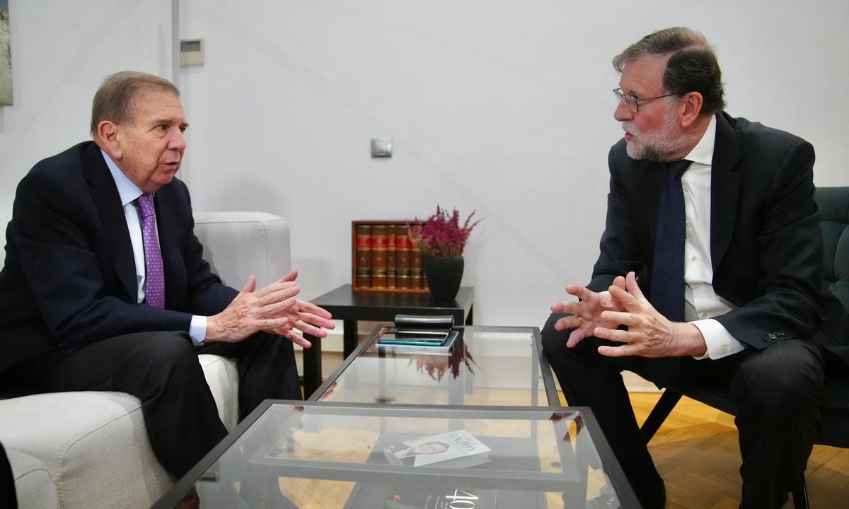 Mariano Rajoy, este viernes, con Edmundo González.