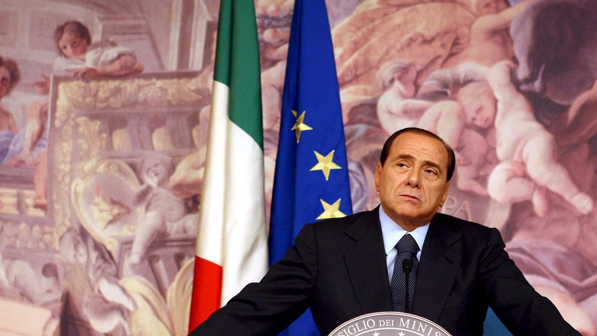 Silvio Berlusconi, en el Palacio Chigi en Roma