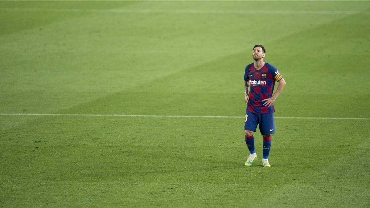 Messi, tras encajar el segundo gol de Osasuna.